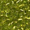 Mini-Margele tubulare sticla, D2mm, 20g/pac, verde deschis cu reflexe argintii, Meyco 202-54