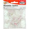 Paiete decorative plastic metalizat, alb - Porumbel, 20g/pachet - Meyco 208-08