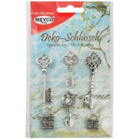 Chei/Lacate decorative, metal, 17x25mm/20x68mm, 6buc Meyco 61540