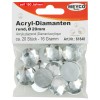 Margele tip diamant, acryl, plate, cristal, D=20mm, 16g, 20buc Meyco 61848